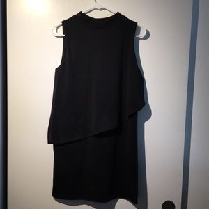 Zara Layered Little Black Dress, Size Small